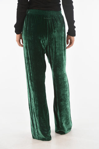 MM6 Pantaloni Flare in Ciniglia con Elastico in VIta