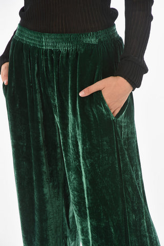 MM6 Pantaloni Flare in Ciniglia con Elastico in VIta