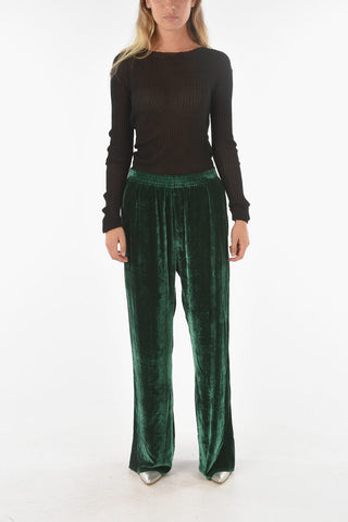 MM6 Pantaloni Flare in Ciniglia con Elastico in VIta
