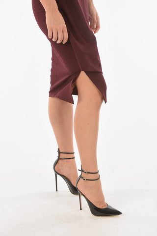 V-neck NEKKAR Sleeveless Midi Dress with Asymmetrical Cut