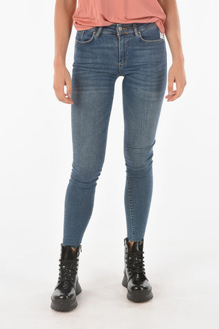 Mid-Wash MILLER Skinny Jeans with Frayed Hems