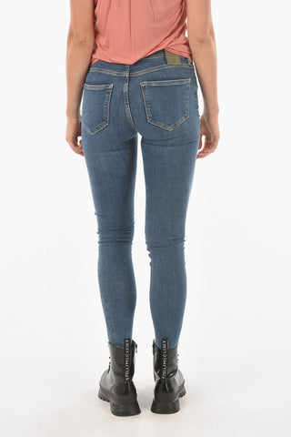 Mid-Wash MILLER Skinny Jeans with Frayed Hems