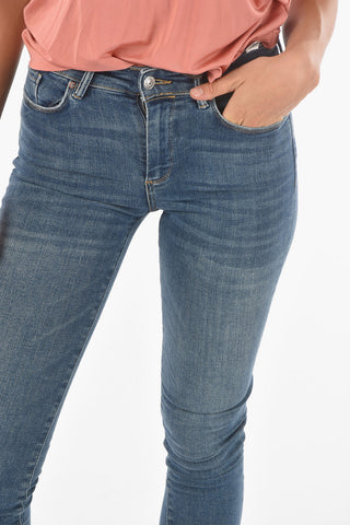 Mid-Wash MILLER Skinny Jeans with Frayed Hems