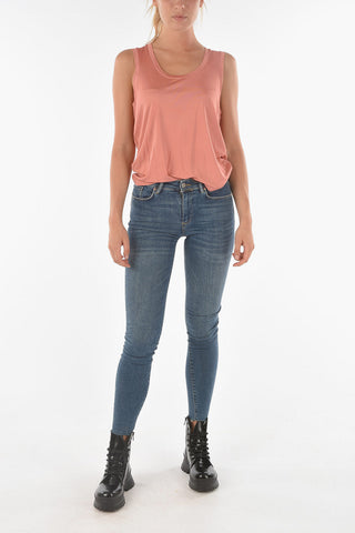 Mid-Wash MILLER Skinny Jeans with Frayed Hems