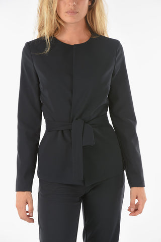 Crewneck MAFFY Blazer with Waist Belt