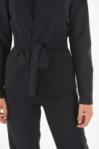 Crewneck MAFFY Blazer with Waist Belt