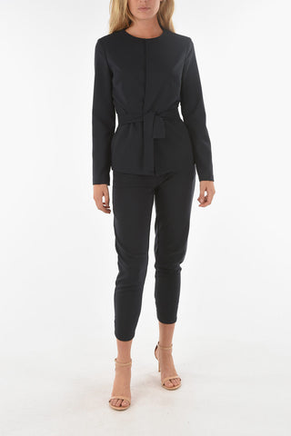 Crewneck MAFFY Blazer with Waist Belt