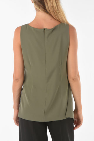 Draped PORTAVENTURA Tank Top with Back ZIp