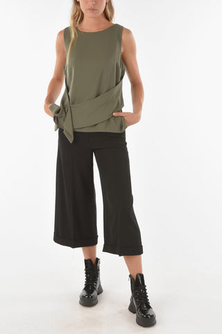 Draped PORTAVENTURA Tank Top with Back ZIp