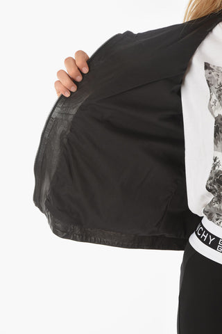 Leather PLUMCAKE Jacket with Asymmetrical Fastening