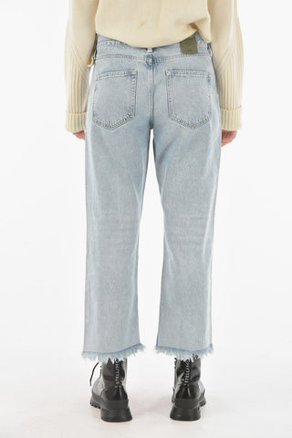 Light-wash APRIL Distressed Jeans with Frayed Hems