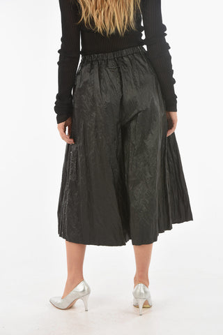 MM6 Coated Fabric Cropped Fit Pleated Pants