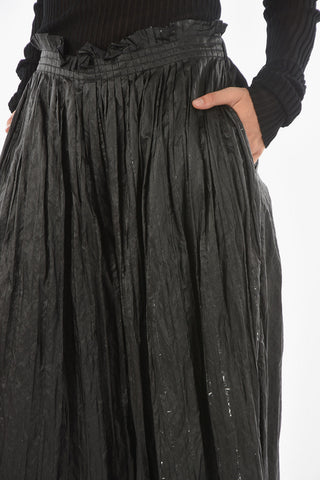 MM6 Coated Fabric Cropped Fit Pleated Pants