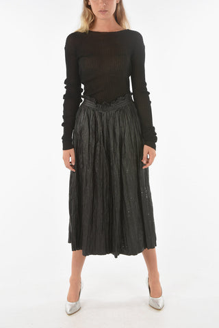 MM6 Coated Fabric Cropped Fit Pleated Pants