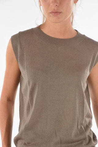 Strick-Tanktop CURLIN mit gerippten Säumen