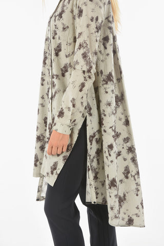 Asymmetrical SIRIO Long Shirt with Abstract Print