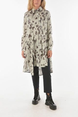 Asymmetrical SIRIO Long Shirt with Abstract Print
