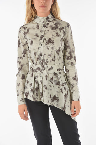 Bluse SIRIO mit Mockneck-Kragen und Taillengürtel