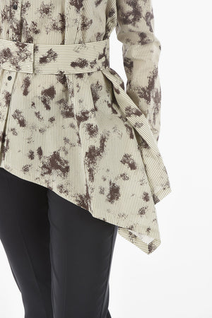 Bluse SIRIO mit Mockneck-Kragen und Taillengürtel