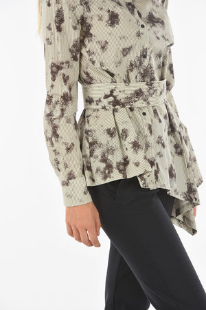 Blouse SIRIO with Mock Neck and Waist Belt