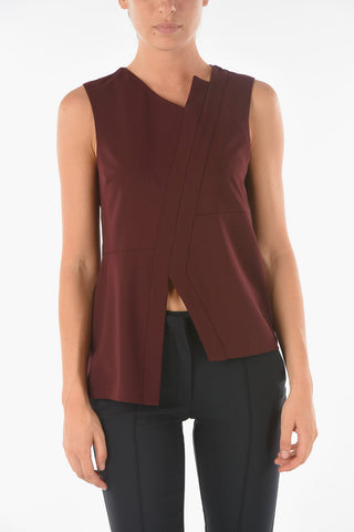 Sleeveless NEKKAR Top with Front Asymmetrical Cut