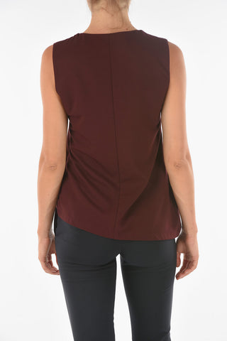 Sleeveless NEKKAR Top with Front Asymmetrical Cut