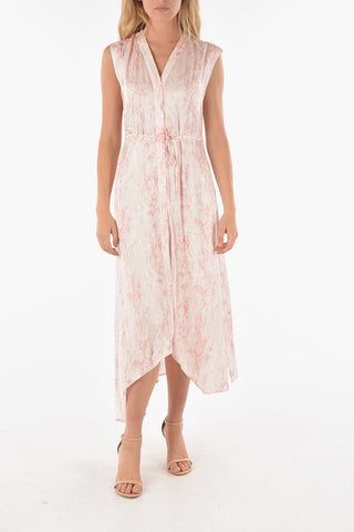Satin TATE MASALA Sleeveless Shirt Dress with Animalier Print