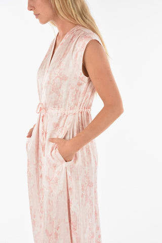 Satin TATE MASALA Sleeveless Shirt Dress with Animalier Print