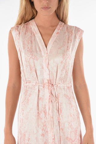 Satin TATE MASALA Sleeveless Shirt Dress with Animalier Print