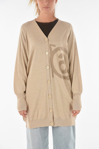 MM6 Wool Blend Logoed Cardigan