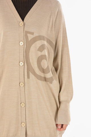 MM6 Wool Blend Logoed Cardigan