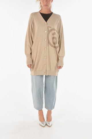 MM6 Wool Blend Logoed Cardigan