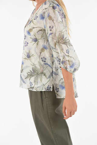 Puffed Sleeve TIA HARRIS Floral Patterned Blouse