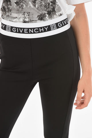 Logo Elastic Waistband Stretch Cotton Pants