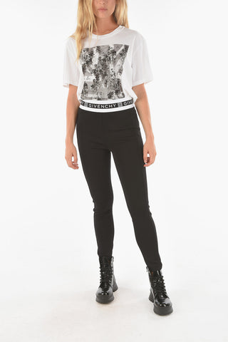 Logo Elastic Waistband Stretch Cotton Pants