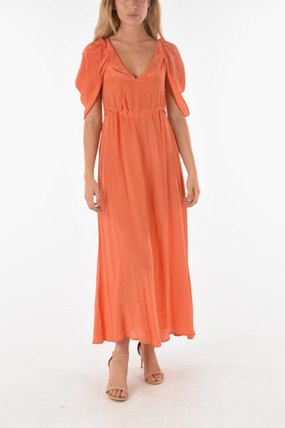 Vestito in Satin ELLE con Maniche a Farfalla