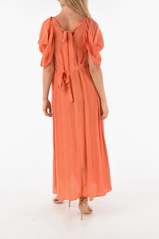 Vestito in Satin ELLE con Maniche a Farfalla