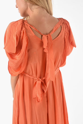 Vestito in Satin ELLE con Maniche a Farfalla