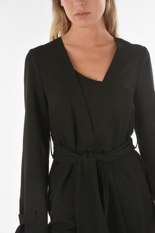 Asymmetrical Cut TERRA Midi Dress with Maxi Belt