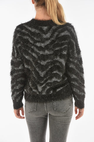 Pullover Eyelash TIGER METAL in Lurex