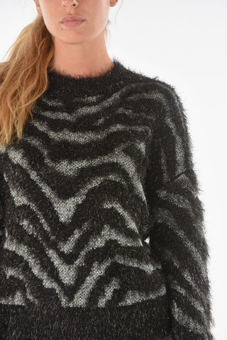 Pullover Eyelash TIGER METAL in Lurex