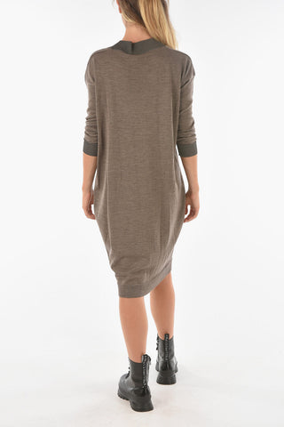 Knitted SWAPS Midi Dress with V Neckline