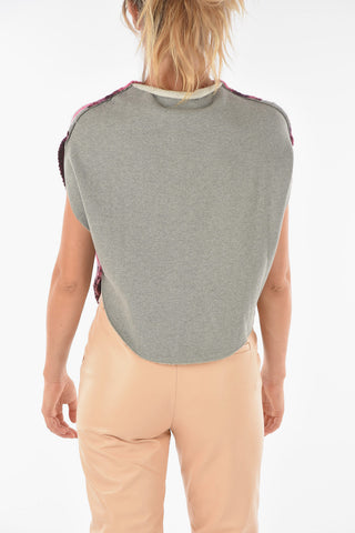 MM6 Maglia a Maniche Corte in Misto Lana e Alpaca