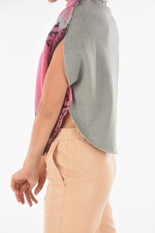 MM6 Maglia a Maniche Corte in Misto Lana e Alpaca