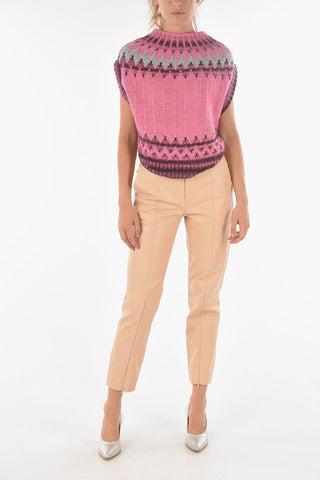 MM6 Maglia a Maniche Corte in Misto Lana e Alpaca