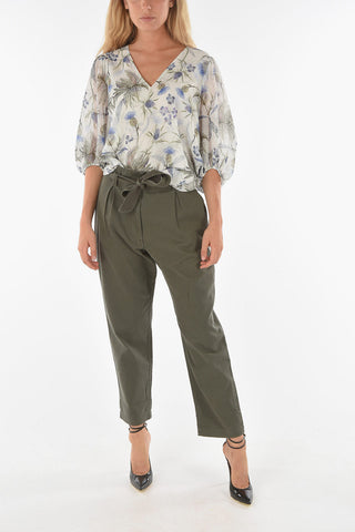 Pantaloni Slouchy CORRINE a Doppia Pinces con Cintura