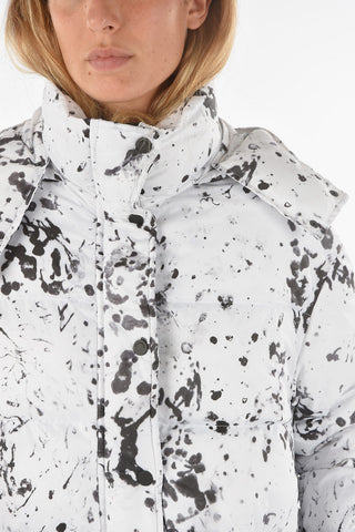 Hooded PEMBER Puffer with Abstract Pattern