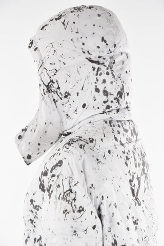 Hooded PEMBER Puffer with Abstract Pattern