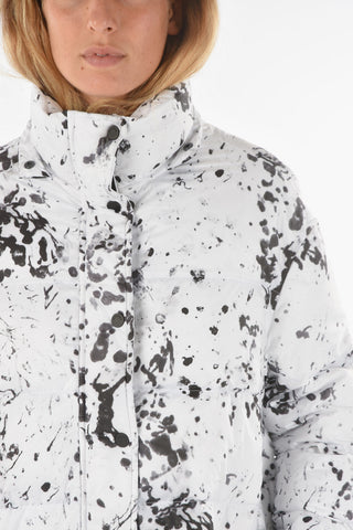 Hooded PEMBER Puffer with Abstract Pattern