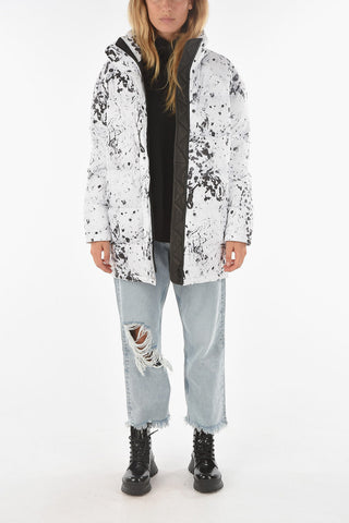 Hooded PEMBER Puffer with Abstract Pattern